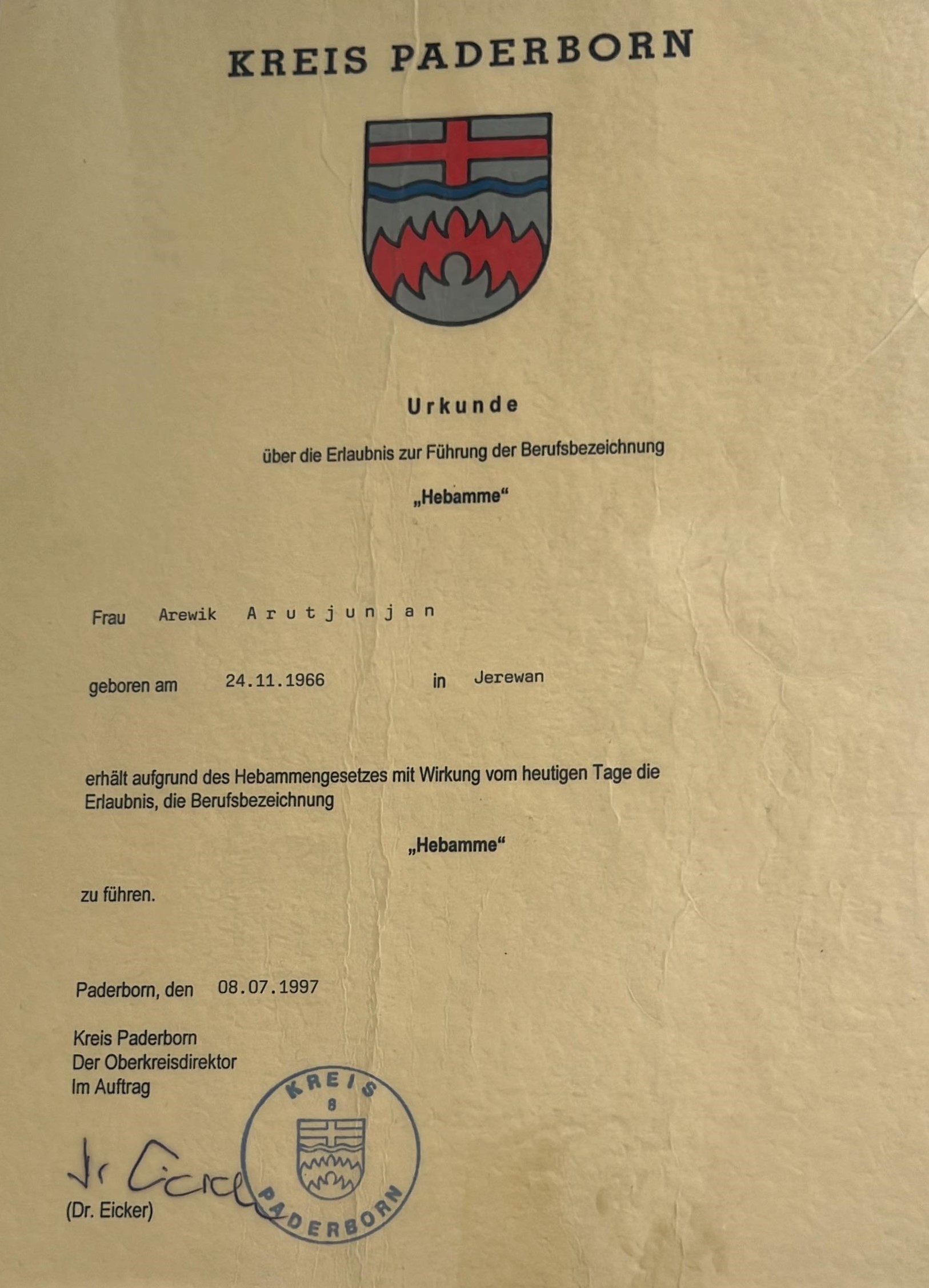 Zertifikat 1997